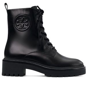 Tory Burch Miller Logo Leather Lug Sole Booties